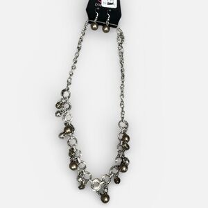 Paparazzi Silver and Black Charm Necklace